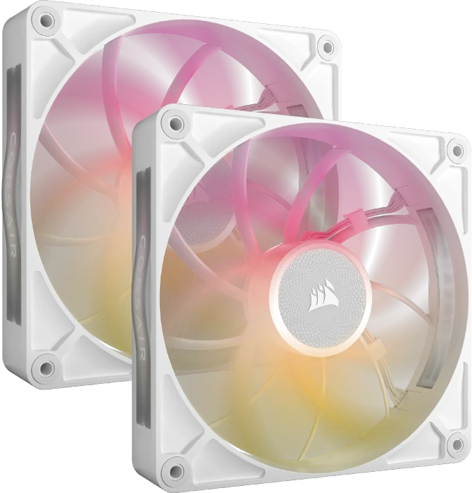 Corsair iCUE LINK RX140 Max RGB Starter Kit, weiß, LED-Steuerung, 140mm, 2er-Pack