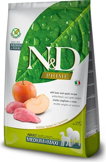 Farmina N&D Prime, Adult Medium Maxi, mit Wildschwein & Apfel, 12kg