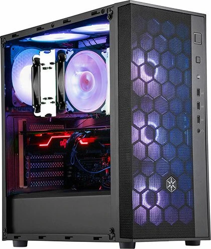 SilverStone Fara R1 Rainbow, schwarz, Glasfenster