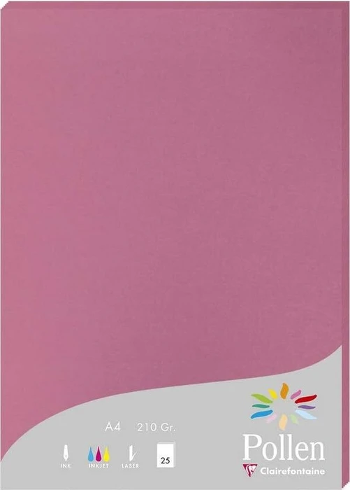 Clairefontaine Pollen Universalpapier hortensie, A4, 210g/m², 25 Blatt