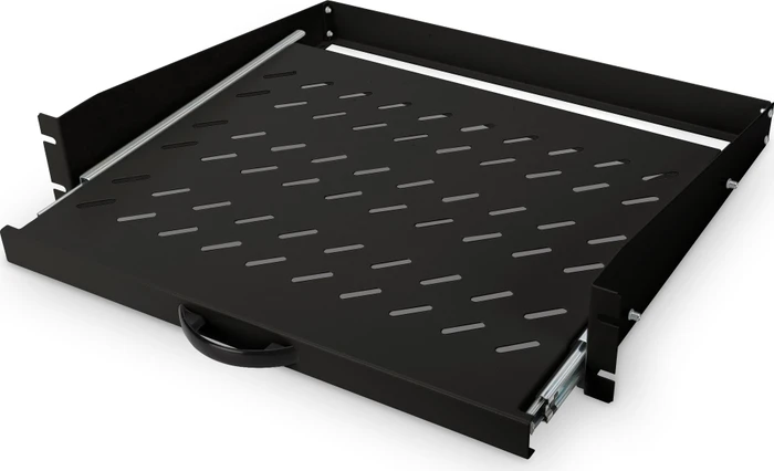 Digitus ausziehbarer Fachboden für Netzwerk- und Serverschränke, 19", schwarz, 450mm Einbautiefe, 2HE