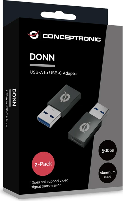 Conceptronic USB-Adapter USB-A 3.1 [Stecker] auf USB-C 3.1 [Buchse], 2er-Pack