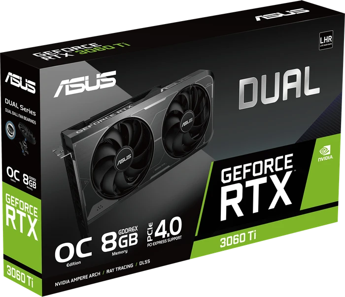 ASUS Dual GeForce RTX 3060 Ti OC, DUAL-RTX3060TI-O8GD6X, 8GB GDDR6X, HDMI, 3x DP