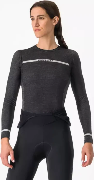 Castelli Merino Seamless Baselayer Funktionsshirt langarm schwarz (Damen)