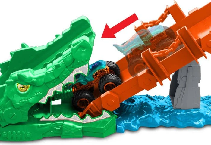 Mattel Hot Wheels Monster Trucks Crocodile Crash Challenge