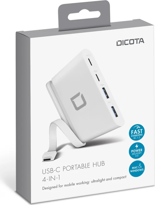 Dicota USB-C Hub 4-in-1, USB-C 3.0 [Stecker]