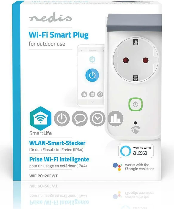 Nedis WLAN Smart-Steckdose Outdoor, 3680W, Typ F, Smart-Steckdose
