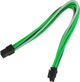 Nanoxia 8-Pin PCIe Verlängerung 30cm, single grün/weiß/schwarz (NX8PE3EGWS)