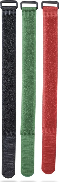 Hama Klett-Kabelbinder mit Schnalle, 20mm, 250mm, farbig sortiert, 9 Stück
