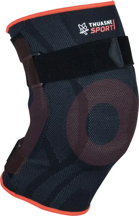 Thuasne Verstärkte Kniebandage Größe M schwarz/orange, 1 Stück