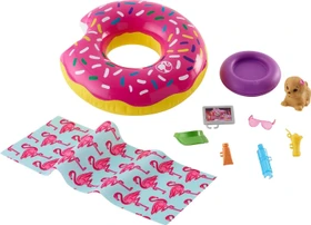 Mattel Barbie - Möbel-Spielset Outdoor mit Donut-Schwimmring
