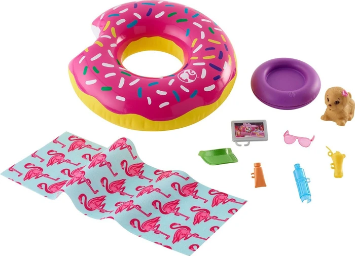 Mattel Barbie - Möbel-Spielset Outdoor mit Donut-Schwimmring