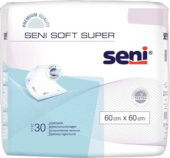 Seni Soft Super Bettschutzeinlage, 60x60cm, 30 Stück