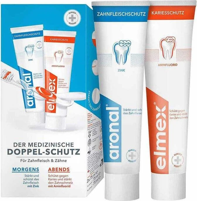 Elmex Aronal + Elmex Zahncreme, 150ml (2x 75ml)