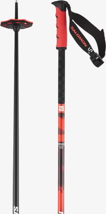 Salomon Steep Pro S3 Alpin Skistock black/nasturtium (Modell 2025/2026)