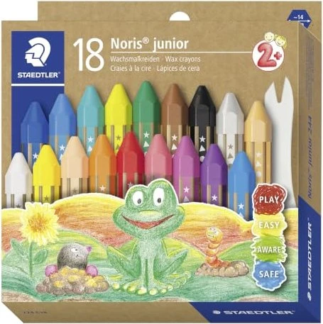 Staedtler Noris Junior 224 Wachskreide 14mm, 18 Farben, 18er-Pack