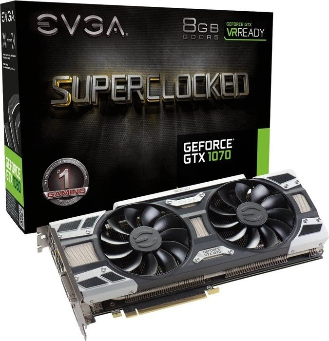 EVGA GeForce GTX 1070 SC Gaming ACX 3.0, 8GB GDDR5, DVI, HDMI, 3x DP