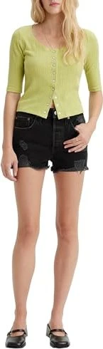 Levi's 501 Original Shorts Jeans black/destrcuted (Damen)