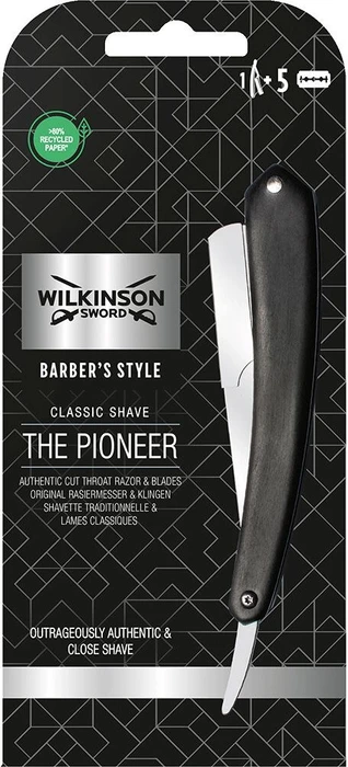 Wilkinson Sword Barber's Style The Pioneer Rasiermesser + 5 Wechselklingen