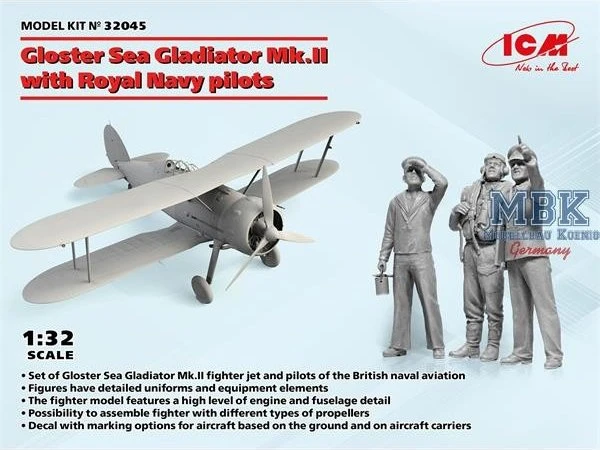 ICM Gloster Sea Gladiator Mk.II With Royal Navy pilots