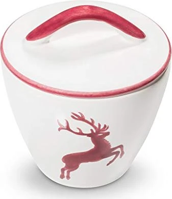 Gmundner Keramik Bordeauxroter Hirsch Zuckerdose Gourmet