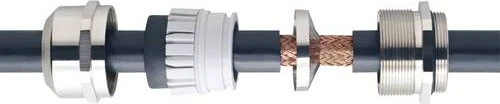 Wiska EMSKV 12 EMV-S EMV-Kabelverschraubung, Messing vernickelt mit kurzem Anschlussgewinde, M12