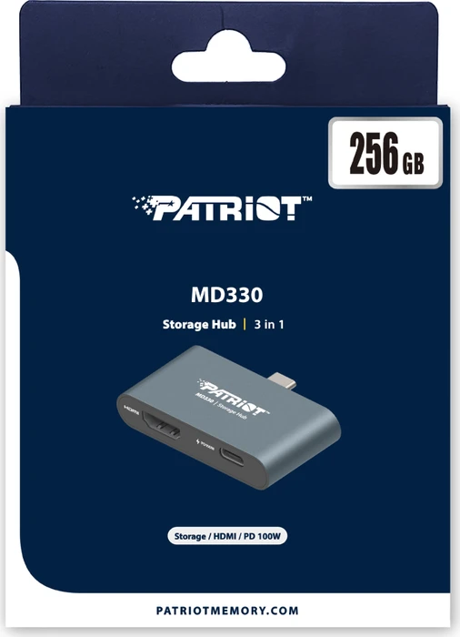 Patriot MD330 Storage Hub, 256GB, HDMI, USB-C 3.1 [Stecker]