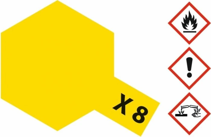 Tamiya Acrylic Paint X-8 lemon yellow, 10ml