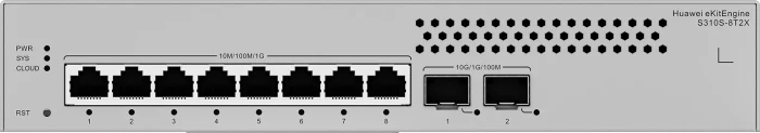 Huawei eKit SME Network eKitEngine S310S Series Desktop Gigabit Managed Switch, 8x RJ-45, 2x SFP+
