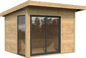 Palmako Andrea 7.5m² Slide Plus Gartenhaus hellbraun tauchgrundiert
