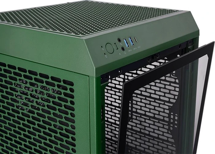 Thermaltake The Tower 200 Racing Green, grün, Glasfenster, Mini-ITX