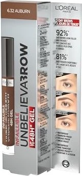 L'Oréal Unbelieva Brow Augenbrauen-Gel 104 chatain, 3.4ml