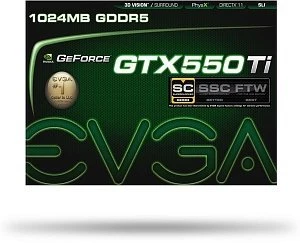 EVGA GeForce GTX 550 Ti Superclocked, 1GB GDDR5, 2x DVI, Mini HDMI