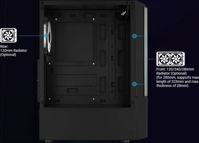 AeroCool Quantum [V1], schwarz, Glasfenster