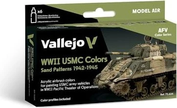 Vallejo Model Air afv Color Series WWII USMC Colors Sand Patterns 1942-1945 Farbset, 8-tlg.