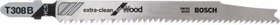 Bosch Professional T308B HCS Extra-Clean for Wood Stichsägeblatt, 117mm, 25 Stück
