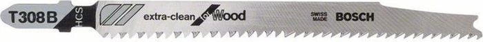 Bosch Professional T308B HCS Extra-Clean for Wood Stichsägeblatt, 117mm, 25 Stück