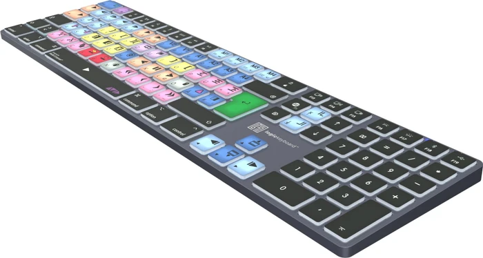 LogicKeyboard Titan Wireless Avid Media Composer "Classic" Mac, Titanium Gray, LEDs weiß, USB/Bluetooth, DE