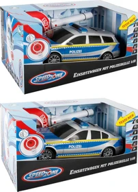 Speedzone Polizeiauto mit Polizeikelle