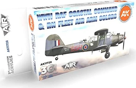 AK-Interactive 3rd Gen Acrylic Colors WWII RAF Coastal Command & RN Fleet Air Arm Colors Farbset, 6-tlg.