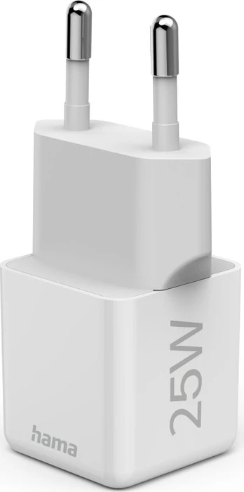 Hama Schnellladegerät USB-C Super-Mini-Charger PD 25W weiß