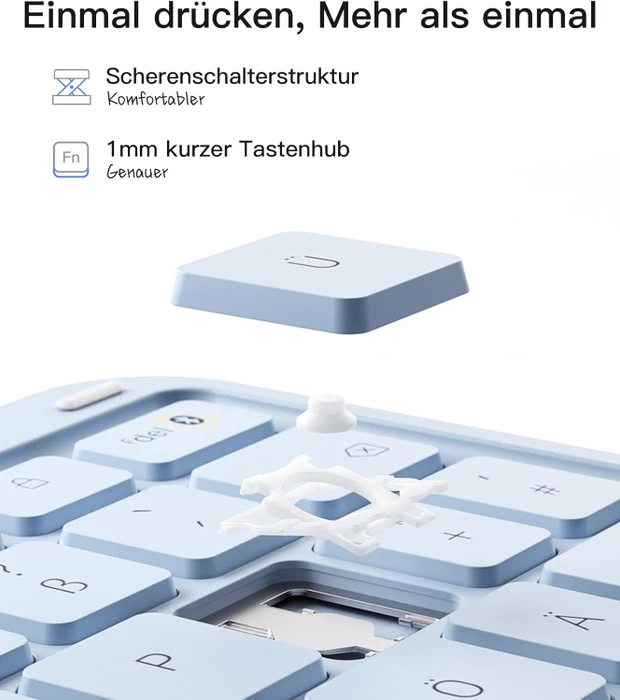 Inateck ACE Touch Ultraleicht Tastatur für iPad Pro 11" (M4), blau, DE