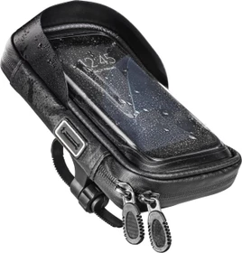 Hama Handy Fahrrad-/Motorrad-Tasche 360 Grad drehbar wasserabweisend schwarz