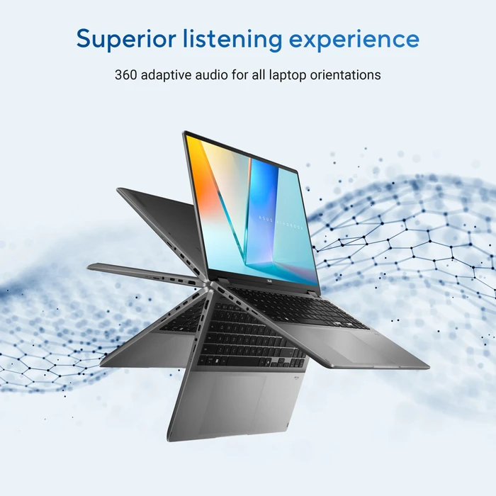 ASUS VivoBook S 16 Flip TP3607SA-SI716W, Matte Gray, Core Ultra 7 256V, 16GB RAM, 512GB SSD, DE, Eingabestift