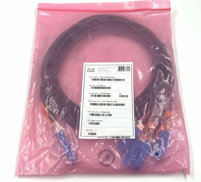 Cisco QSFP-100G 100GBase Direct Attach Copper Breakout Splitter Cable 100G 3m LAN-DAC, Twinax, 1x QSFP28/4x SFP28