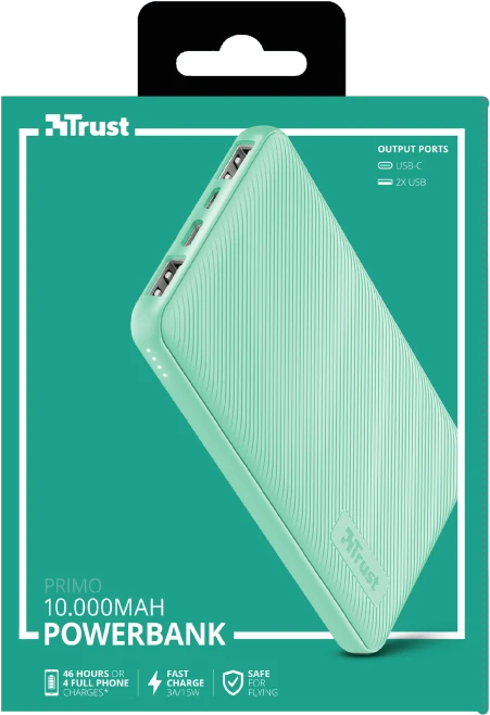 Trust Primo Ultra-thin Powerbank 10000mAh türkis