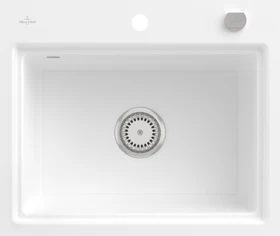 Villeroy & Boch Subway Style 60 S flat flächenbündig Becken mittig mit Ablauffernbedienung weiß alpin