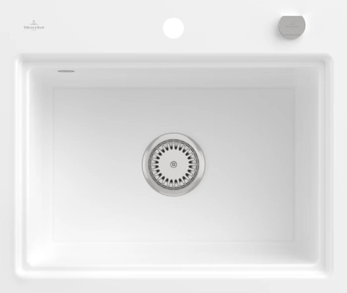 Villeroy & Boch Subway Style 60 S flat flächenbündig Becken mittig mit Ablauffernbedienung weiß alpin