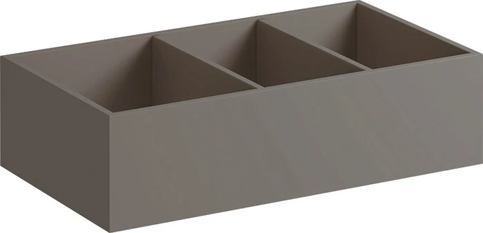 Geberit Xeno² Schubladeneinsatz, H-Unterteilung, für untere Schublade, sculturagrau/Melamin Holzstruktur