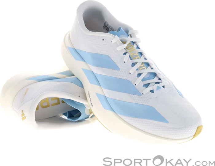 adidas Adizero Evo SL cloud white/clear blue/matte gold (Damen)